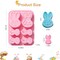3D Easter Bunny Silicone Mold for Chocolate 2 Pack Large Easter Bunny Molds for Baking Jello Candy Molds Easter Soap Molds for Hot Chocolate Bombs Ice Cube Candle Cupcake Decorations (large bunny)
